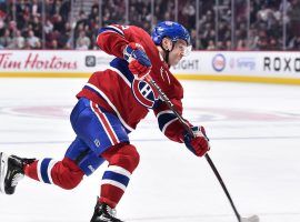 Tie Domi from the Montreal Canadiens shoots in a game at the Bell Centre in Montreal, Quebec. (Image: Minas Panagiotakis/Getty)