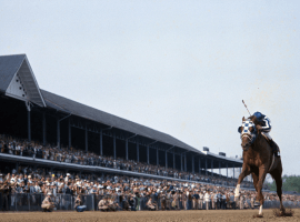 Racings's finest moment: Secretariat, the "incredible machine" wins the 1973 Belmont Stakes by 31 lengths. (Image: History.com)