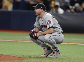 Houston Astros ace Justin Verlander reacts after he gives up a home run to Tampa Bay Rays SS Willy Adames in the fourth inning of the 2019 ALDS Game 4 in St. Petersburg, FLA.Â  (Image: Scott Audette/AP)