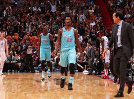 Jimmy Butler and the Miami Heat have yet to lose a game at home this season at AA Arena in Miami, FL. (Image: Isaac Baldizon/Getty)