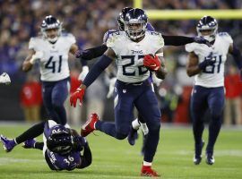 Tennessee running back Derrick Henry was a force in the NFL Divisional Playoff game against Baltimore, gaining 195 yards. (Image: Getty)