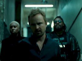 Aaron Paul (center) and Marshawn Lynch (right) in the trailer for Season 3 of 'Westworld'. (Image: HBO)