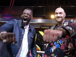 Deontay Wilder (left) and Tyson Fury (right) will fight in Las Vegas on Saturday in a rematch of their December 2018 draw. (Image: Ringo Chiu/AFP/Getty)