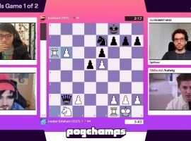 Voyboy defeated Boxbox to reach the Pogchamps championship final, where heâ€™ll take on Hutch for the $10,000 top prize. (Image: Chess.com/Twitch)