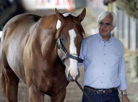 Seen here with 2018 Triple Crown winner Justify, trainer Bob Baffert plans fighting the positive drug tests of Charlatan and Gamine. (Image: Julio Cortez/Associated Press)