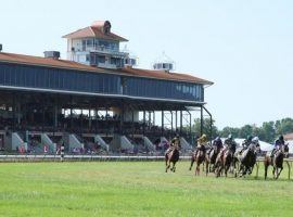 Beginning Thursday, a limited number of fans will see the sight of horses making the turn at Ellis Park. The Kentucky track announced seven backstretch workers tested positive for the coronavirus. (Image: Coady Photography)