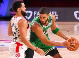 Toronto Raptors guard Fred VanVleet defends Boston Celtics forward Jayson Tatum. (Image: Getty)