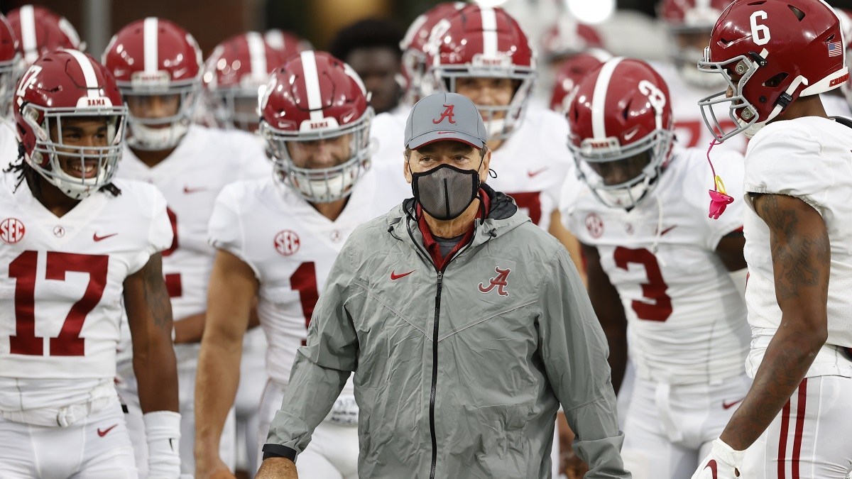 Alabama hosts Georgia on Saturday in the biggest game of College Football Week 7, and head coach Nick Saban will be on the sidelines after a COVID-19 scare. (Image: University of Alabama)