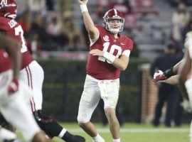 Mac Jones and Alabama are one of three teams who will have to cover large point spreads in College football Week 14 betting. (Image: USA Today Spam)