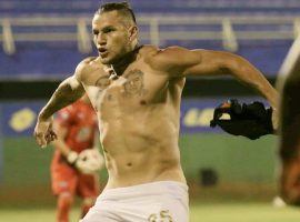 Soccer player Raul Bobadilla of Paraguay faces suspension after cameras caught him partially exposing his penis after scoring a goal. (Image: Getty)