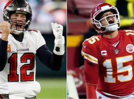 Tom Brady and the Tampa Bay Buccaneers take on Patrick Mahomes and the Kansas City Chiefs in Super Bowl 55, and the first big bet has been made on the Bucs. (Images: Getty)