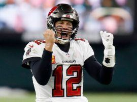 Tom Brady of the Tampa Bay Bucs celebrates a touchdown during a win over the Green Bay Packers in the NFC Championship. (Image: Getty)