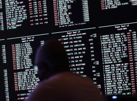 Super Bowl 55 prop bets on the big board at the Circa Casino and sportsbook in downtown Las Vegas. (Image: John Locher/AP)