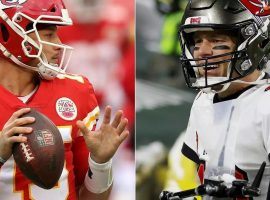 Patrick Mahomes (left) and Tom Brady (right) will face off in Super Bowl 55, a game that could help shape each of their legacies. (Images: Jamie Squire, Stacy Revere/Getty/AFP/France24.com)