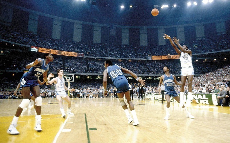 North Carolina UNC Georgetown 1982 Championship Game Michael Jordan