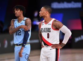 Ja Morant and Damian Lillard meet each other twice this weekend when the Portland Trail Blazers host the Memphis Grizzlies in games that have postseason implications. (Image: Jesse D. Garrabrant/Getty)