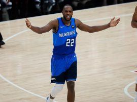 Khris Middleton of the Milwaukee Bucks exploded for 38 point, which tied a career-high in the postseason, during Game 3 of the Eastern Conference Finals against the Atlanta Hawks. (Image: Brynn Anderson/AP)