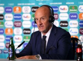 Hungary national team coach Marco Rossi talking to the media after the 2-2 draw against Germany in Munich (Image: Twitter/iMiaSanMia)