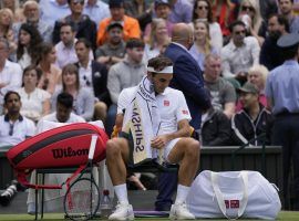 Roger Federer lost in straight sets to Hubert Hurkacz in the quarterfinals at Wimbledon on Tuesday. (Image: Kirsty Wigglesworth/AP)