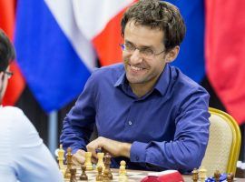 Levon Aronian (pictured) came from behind to eliminate Manus Carlsen from the Goldmoney Asian Rapid. (Image: Maria Emelianova/Chess.com)