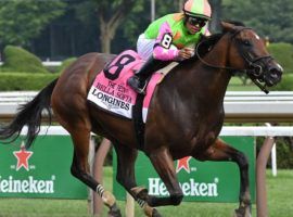 Luis Saez and Bella Sofia set the curve in the Test Stakes, winning the Grade 1 by 4 1/4 lengths on a record-handle Whitney Day card at Saratoga. (Image: Coglianese Photos)