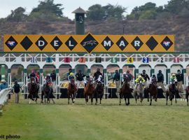 Del Mar opens its racing week Thursday with a $1.1 million Jackpot Pick 6. That seven-figure Pick 6 pays if a unique ticket picks winners in the last six races. (Image: Benoit Photo)