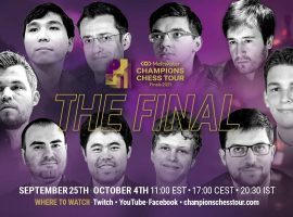 The Champions Chess Tour Final starts on Saturday, with Magnus Carlsen holding a significant advantage over the field to begin play. (Image: Champions Chess Tour)