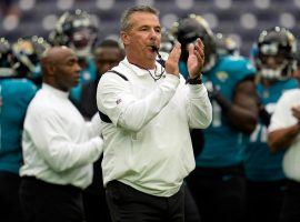 Jacksonville Jaguars head coach Urban Meyer toots his whistle prior to the Jags game against the Houston Texans. (Image: Sam Craft/AP)