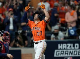 Jose Altuve helped cash a lot of World Series same game parlays on Wednesday by recording two hits, including a home run. (Image: David J. Phillip/AP)