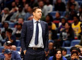 Luke Walton on the sideline while coaching the Sacramento Kings earlier this season. (Image: Tyler Kaufman/AP)