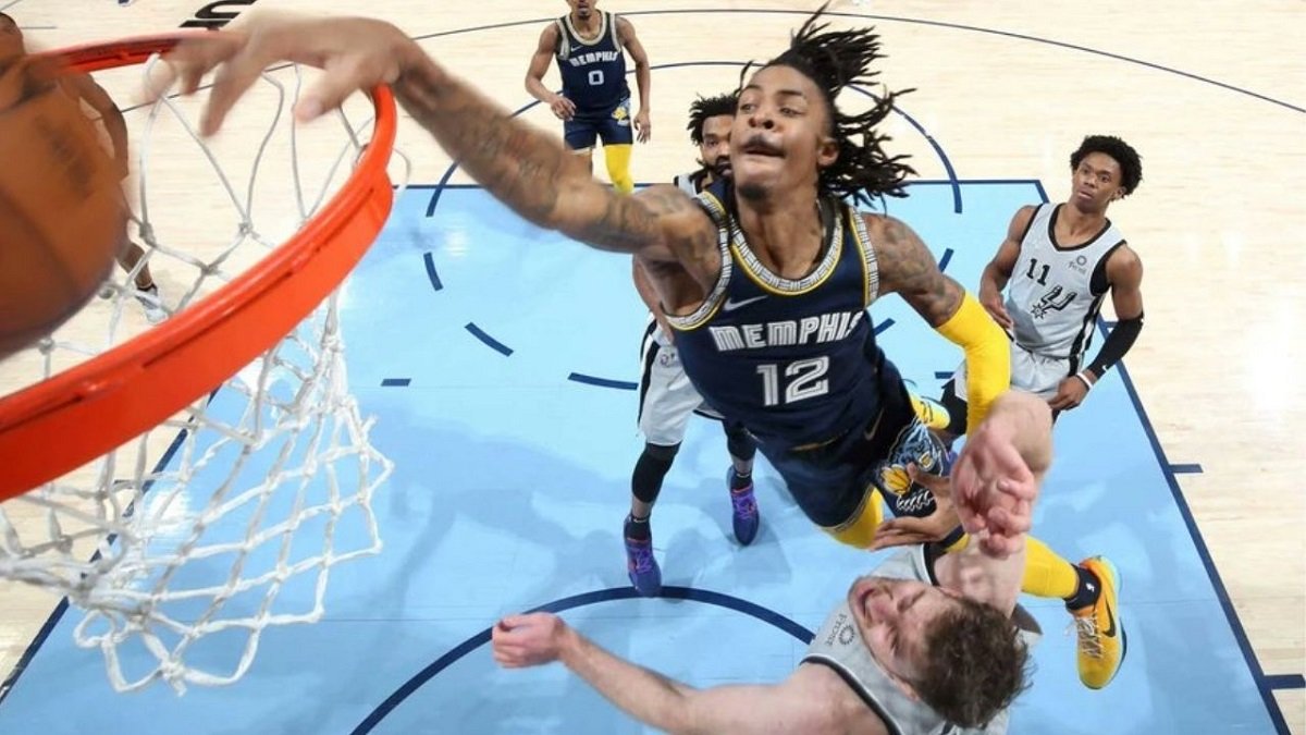 Ja Morant Jakob Poeltl 52 points Memphis Grizzlies San Antonio Spurs