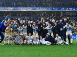 Dynamo Kyiv celebrated beating Deportivo La Coruna on penalties in the Youth League playoffs last month. (Image: fcdynamo.com)