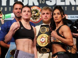 Katie Taylor (left) will battle Amanda Serrano (right) at Madison Square Garden on Saturday, in what most believe is the biggest womenâ€™s boxing match of all time. (Image: Ed Mulholland)