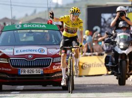 Denmarkâ€™s Jonas Vingegaard (Jumbo-Visma) avoided a crash to win Stage 18 and extend his overall lead in the 2022 Tour de France. (Image: AP)