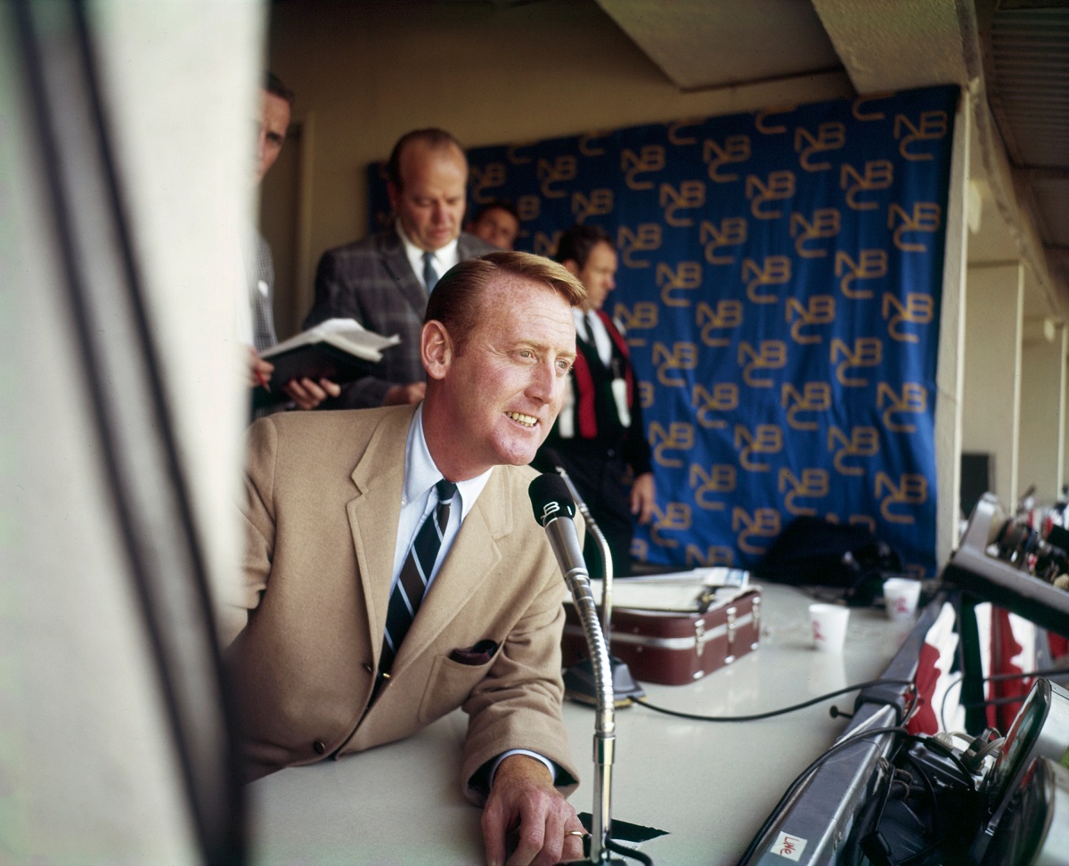 Vin Scully broadcaster baseball announcer voice LA Dodgers